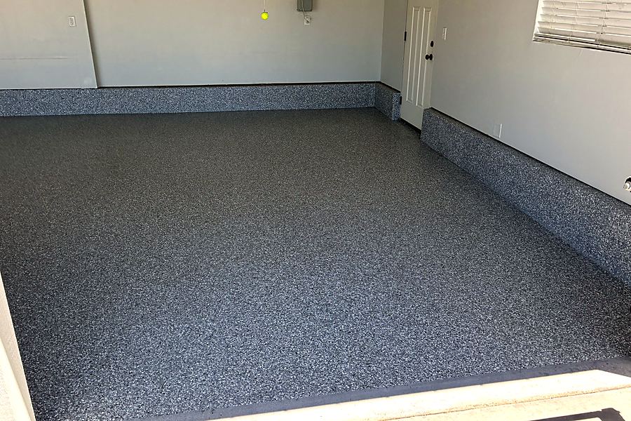 The same garage with the finished flake floor